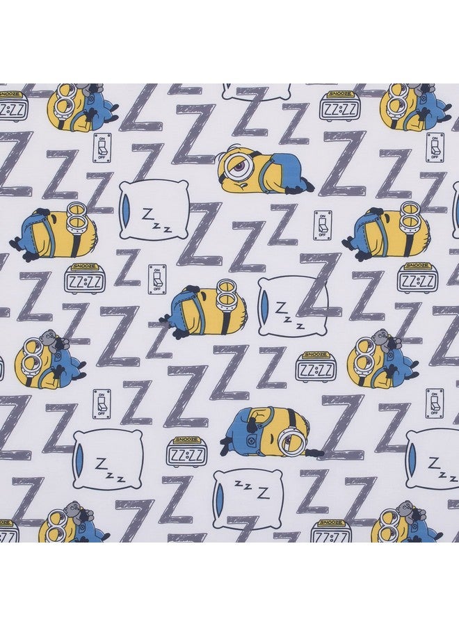 NoJo Illimuniation Lazy Minions Club Gray, Blue, Yellow, and White Preschool Nap Pad Sheet - Image 3