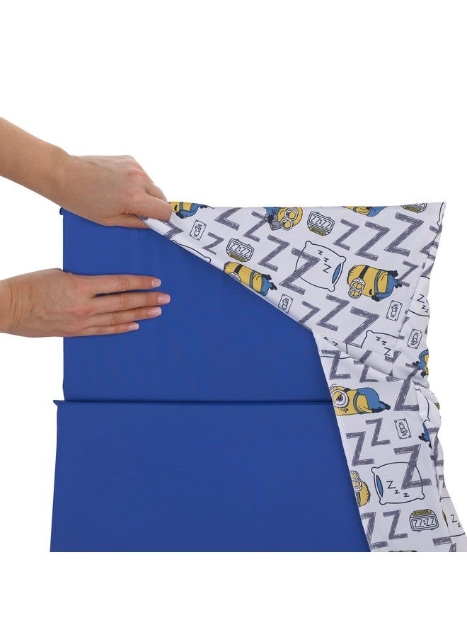 NoJo Illimuniation Lazy Minions Club Gray, Blue, Yellow, and White Preschool Nap Pad Sheet - Image 4