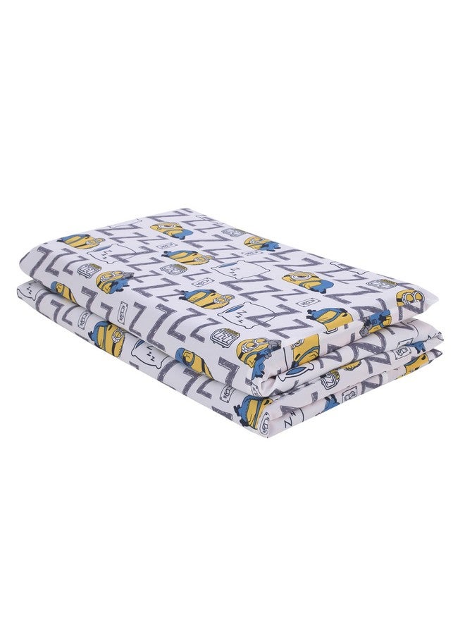 NoJo Illimuniation Lazy Minions Club Gray, Blue, Yellow, and White Preschool Nap Pad Sheet - Image 2