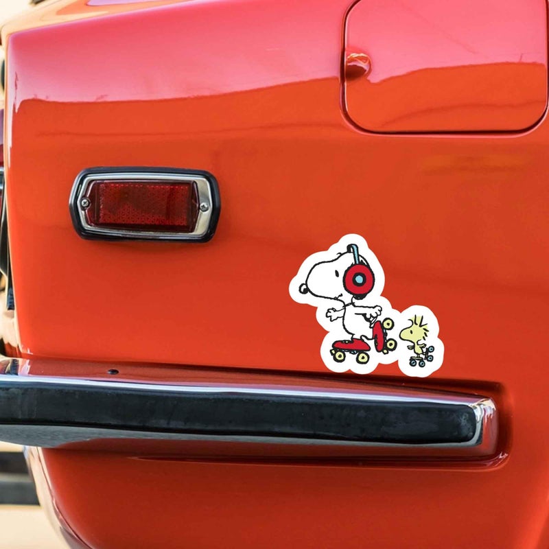 Open Road Brands Peanuts Snoopy Skating Adhesive Vinyl Decal - Fun Snoopy Sticker for Car, Window or Laptop - Image 5