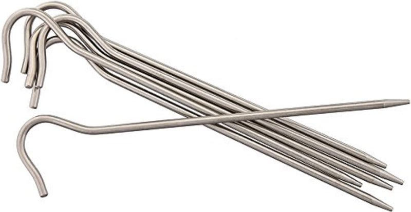 Vargo Titanium Shepherds Hook Stake (6-Pack) | Lightweight Tent Stakes | 0.3 Ounces (8 Grams) Each | 6.5” L x 0.14” D (165 x 3.5mm) | Model T-111 - Image 3