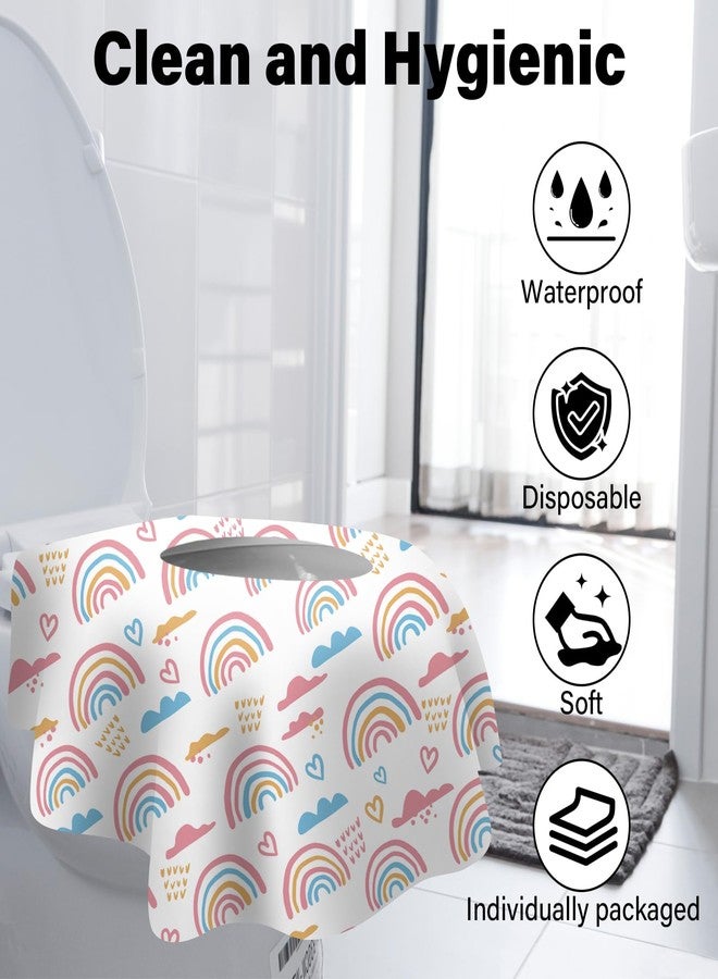 kimitimi 60 Pack Toilet Seat Covers Disposable, Extra Large Waterproof Toilet Cover for Toddlers & Adults, Individually Wrapped Travel Essential Portable Potty Training in Public Restrooms, Trip - Rainbow - Image 2