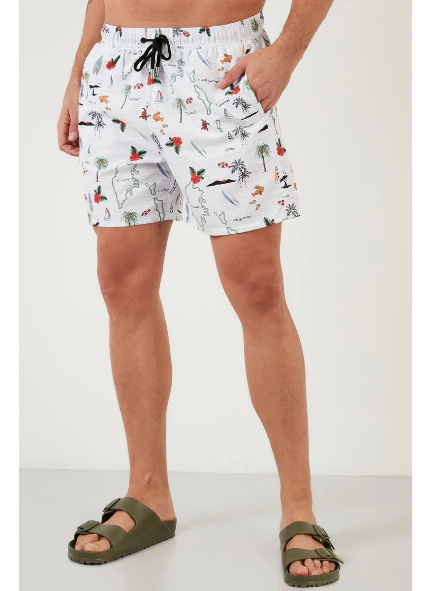 Buratti Waist Tied Patterned Pocket Swimsuit Short Men's Swimsuit Short 3800558