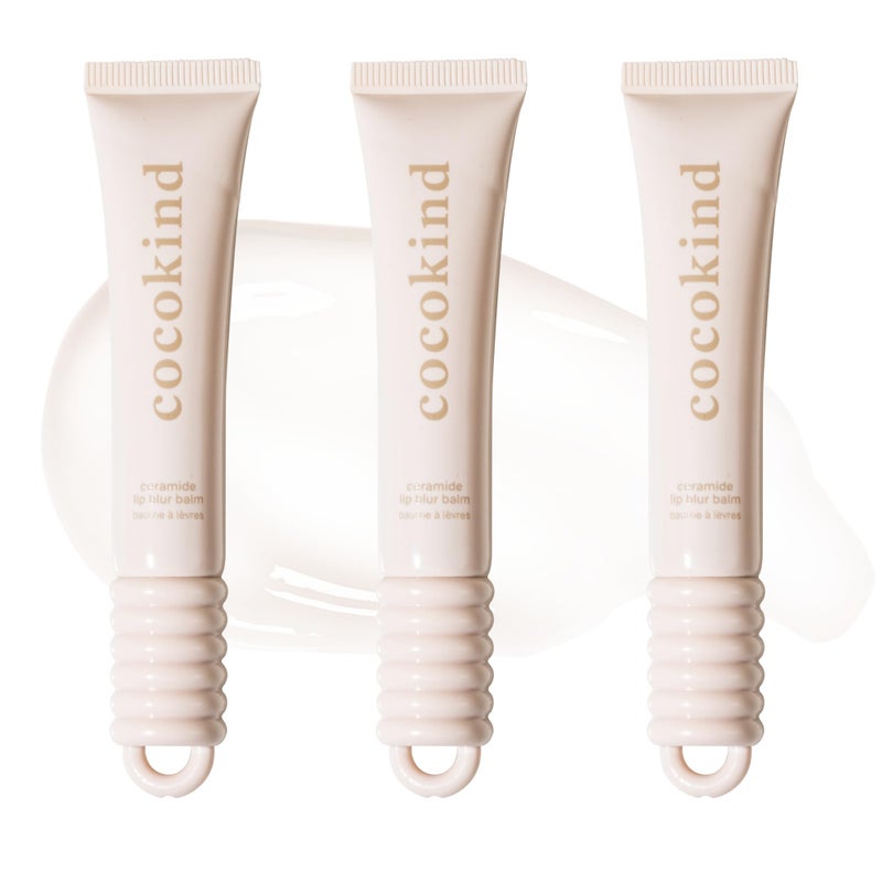 Cocokind Ceramide Lip Blur Balm, Be Real - Clear Hydrating Lip Balm with Ceramides & Peptides, Made for Sensitive Skin & Lips, Unflavored & Fragrance-Free - 3 pack - Image 1