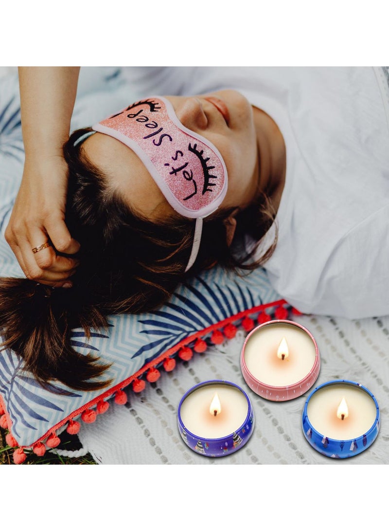 مجموعة هدايا الشموع المعطرة، 2.5 أونصة من شمع الصويا، شمعة معطرة محمولة للسفر، علبة من الصفيح لأعياد الميلاد وهدايا الذكرى السنوية عيد الميلاد (12 قطعة) - Image 3