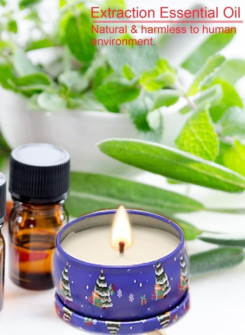 مجموعة هدايا الشموع المعطرة، 2.5 أونصة من شمع الصويا، شمعة معطرة محمولة للسفر، علبة من الصفيح لأعياد الميلاد وهدايا الذكرى السنوية عيد الميلاد (12 قطعة) - Image 4