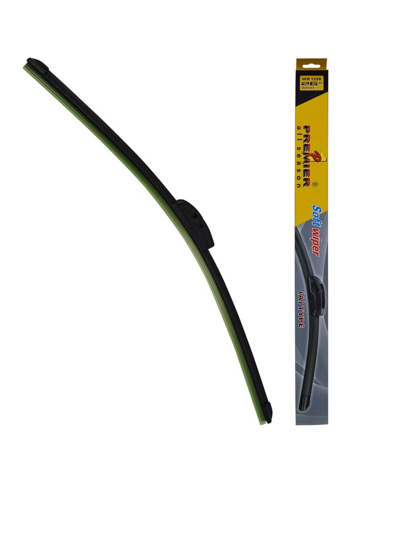 Al Khateeb Universal Car Window Soft Wiper Blade Frameless "A Type" 600Mm/26" 1Pc 