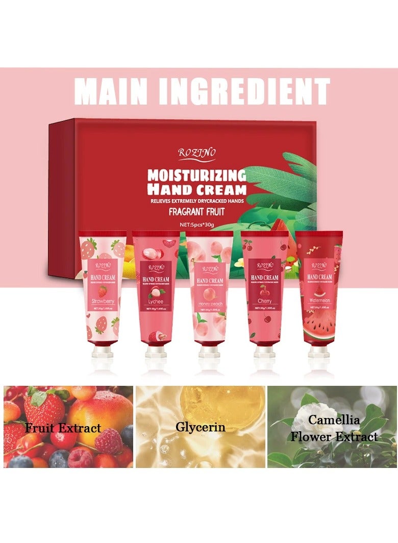 Rozino Fruit flavored hand cream for men and women, moisturizing, hydrating, anti-drying, small refreshing portable hand cream - Image 1