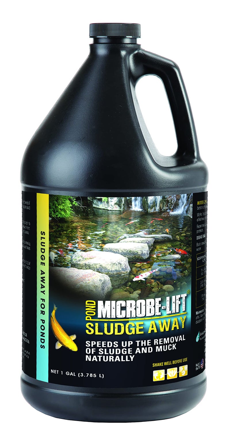 Microbe Lift MICROBE-LIFT MLXSAG4 Sludge-Away Pond and Outdoor Water Garden Sludge Remover, OK for Live Koi Fish, Plant Life, and Decor, 1 Gallon - Image 1