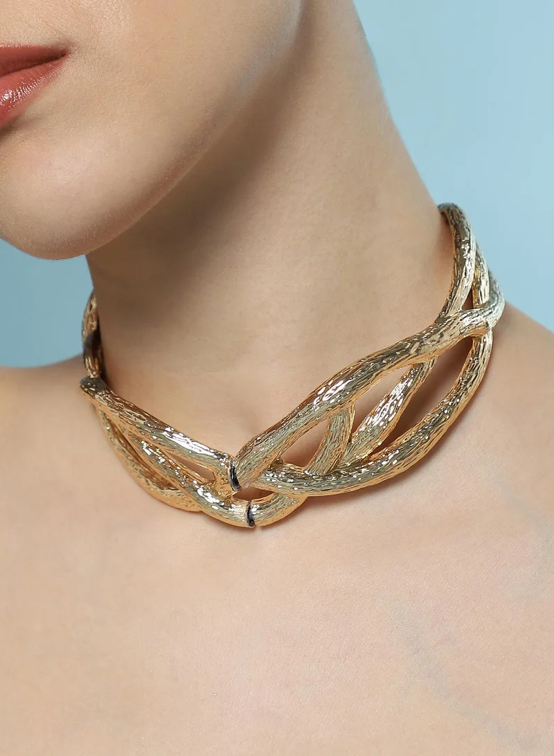 SOHI SOHI Women The Willow Collar Necklace | California  Colour | One-Size | Metallic Acrylic Material | Lobster Clasp Closure | Necklace For Casual & Evening Wear