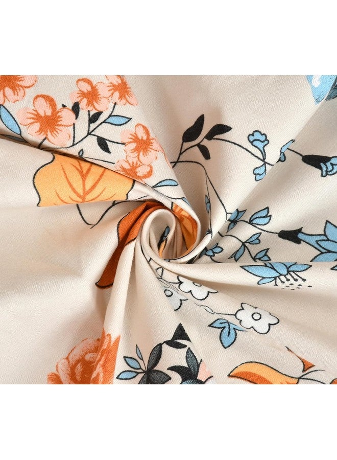 Subtlespreads Premium Cotton Feel Brushed Microfiber Elastic Fitted Bedsheets Single Size with 1 Pillow Cover (Single 36x78, Colored Flowers) - Image 4