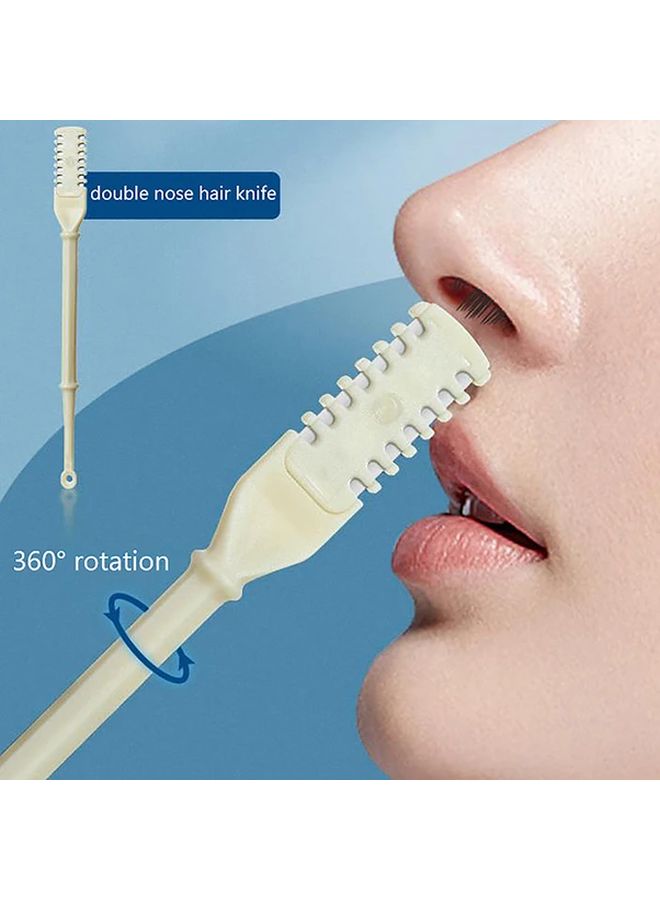 2pcs Stainless Steel Dual Head Nose Ear Hair Trimmer Set Washable No Battery Needed - Image 3