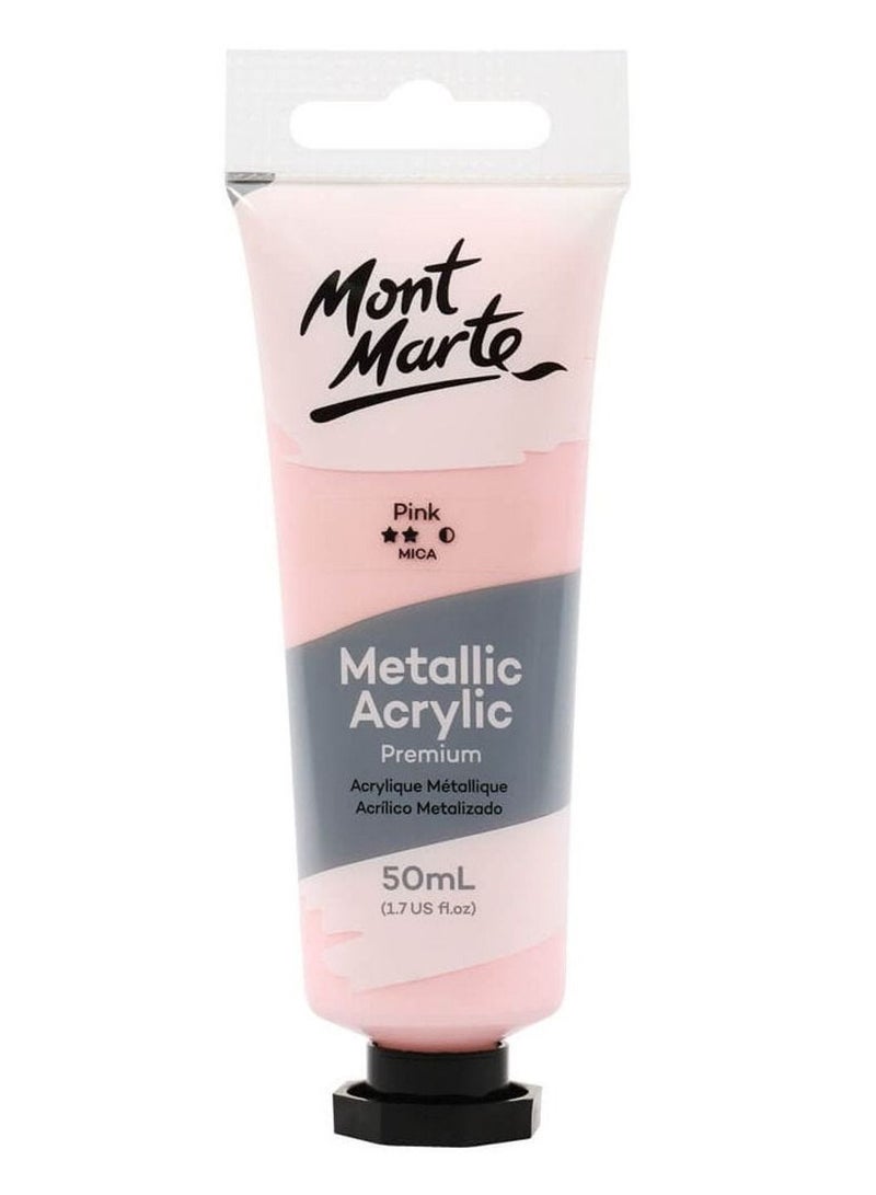 Mont Marte 50ml Fluoro Acrylic Paint Pink Colour
