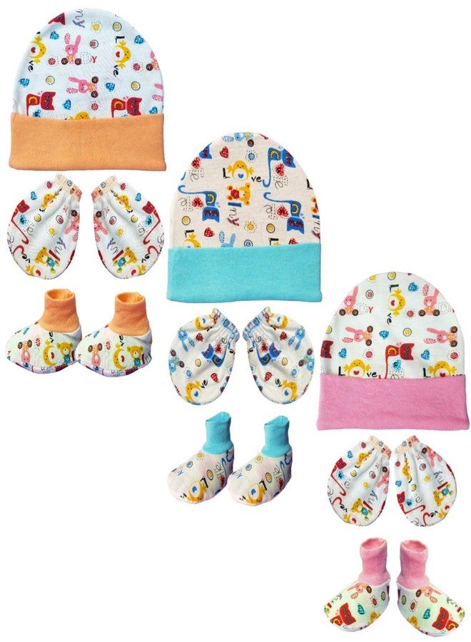 BRANDONN Newborn Baby's Cotton Mitten Set 0-6 Months, Pack of 3 (0-6 Months) - Image 1