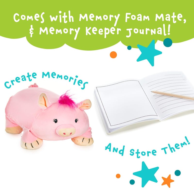 MEMORY MATES MEMORY MATES Piggles The Pig Memory Foam Pillow Plush 15  Stuffed Animal  - Image 3