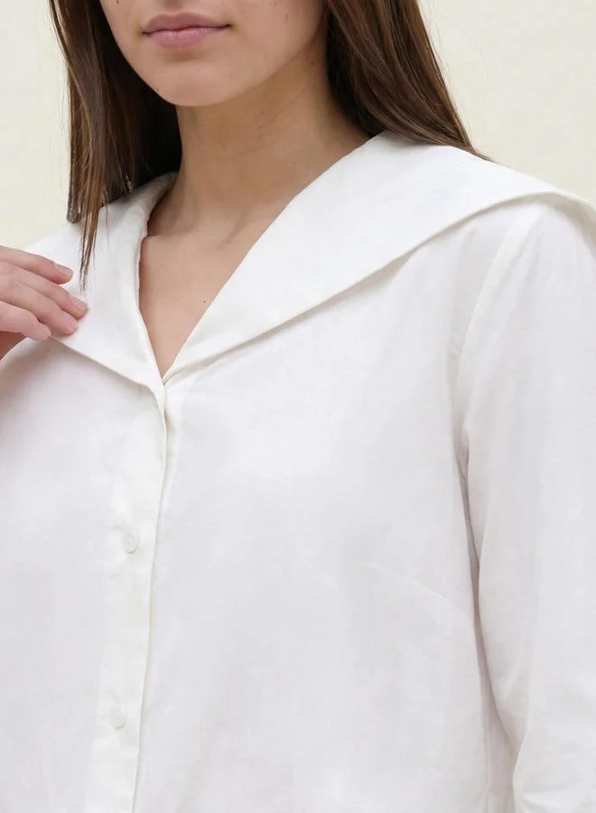 Iconic Iconic Cotton Shirt Sailor Collar