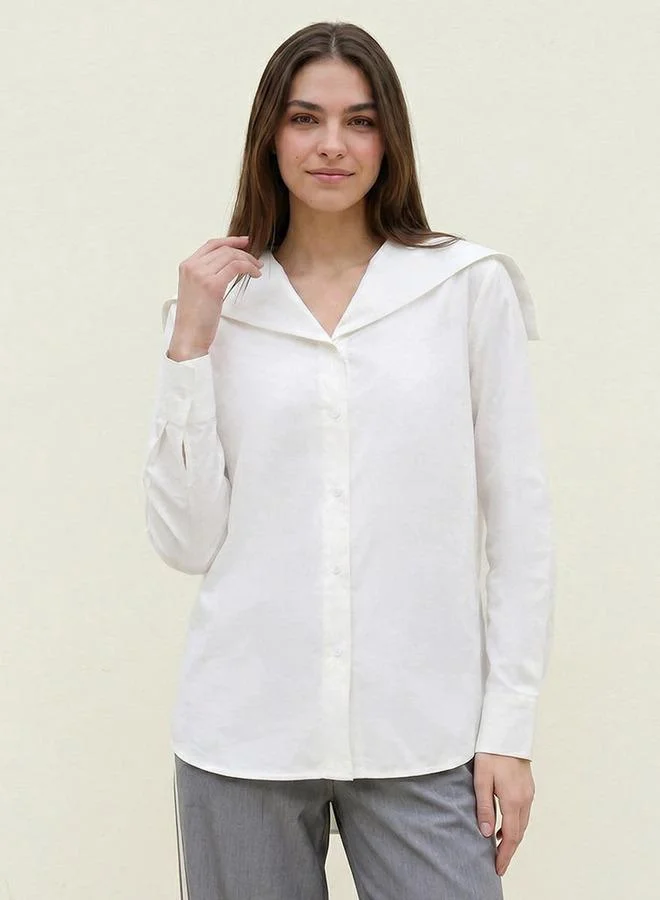 Iconic Iconic Cotton Shirt Sailor Collar