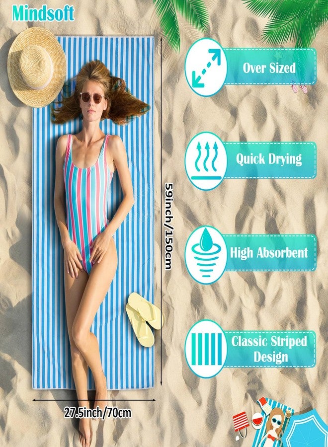 Mindsoft 12 Pack Microfiber Beach Towel Bulk Pool Towel 27.5 x 59'' Large Striped Highly Absorbent Quick Dry Soft Swim Travel Towel Bath Towel Set Cute Summer Pool Party Favor for Kid Adult, 12 Colors - Image 2