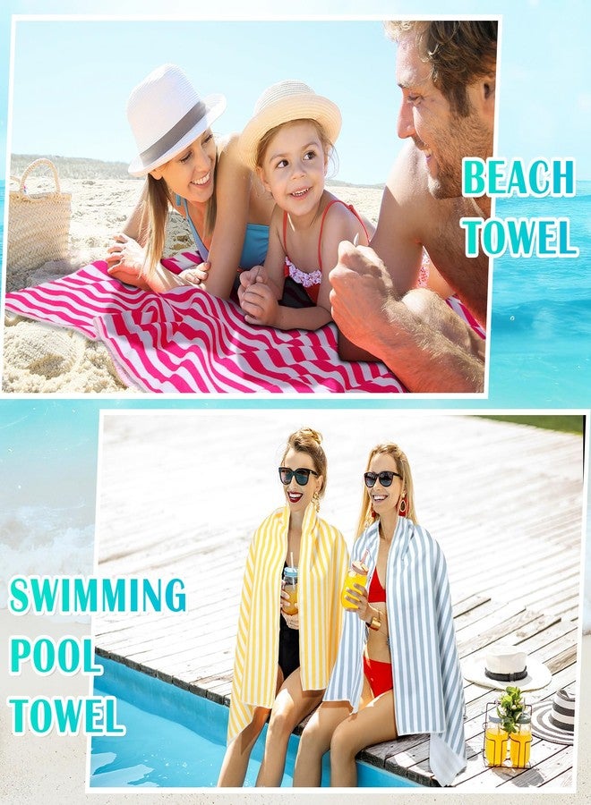 Mindsoft 12 Pack Microfiber Beach Towel Bulk Pool Towel 27.5 x 59'' Large Striped Highly Absorbent Quick Dry Soft Swim Travel Towel Bath Towel Set Cute Summer Pool Party Favor for Kid Adult, 12 Colors - Image 5