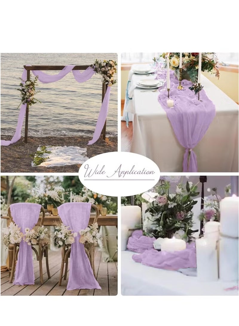 Risen Translucent Table Runner Chessian Tablecloth for Wedding Reception Bridal Shower Party Decoration Table Centerpiece 90*300cm （Purple） - Image 5