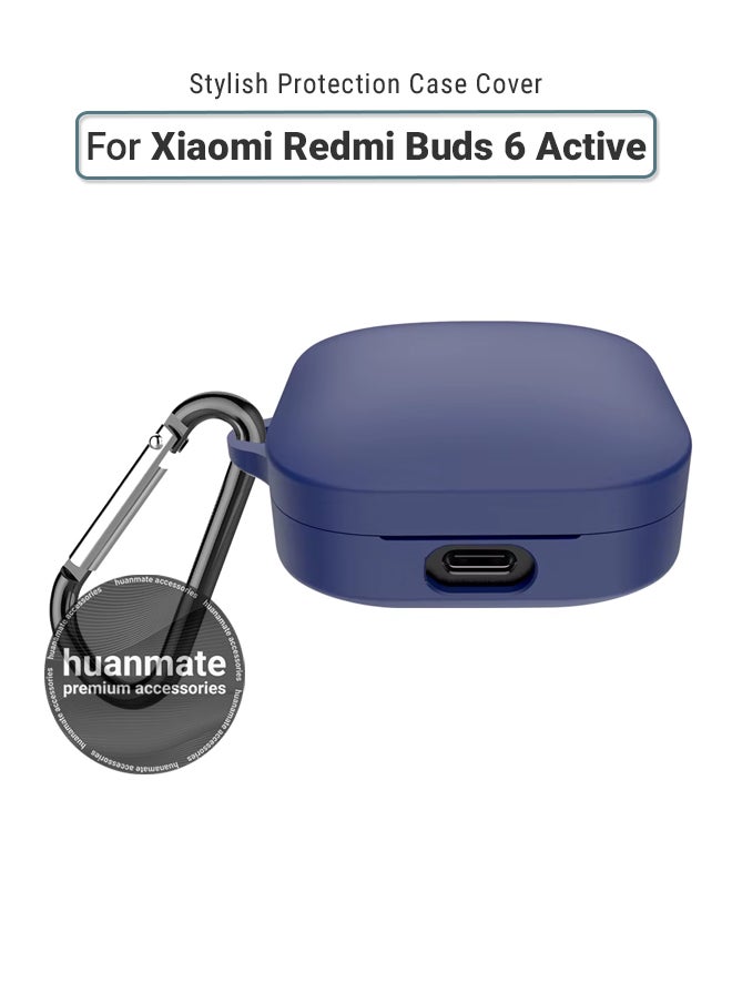 huanmate - Xiaomi Redmi Buds 6 Active Silicone Case Cover - Dark Blue - Made with Soft Silicone, Lightweight & Durable - Stylish Design, Accurate Cut-outs, Easy Installation & Removal - Image 1
