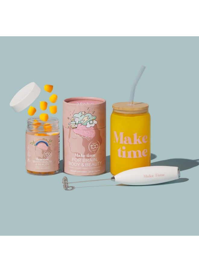 MAKE TIME Brain & Beauty Gummies - Cognitive Support with Cognizin Citicoline & Biotin for Focus, Clarity, & Radiant Hair, Skin & Nails - Sugar-Free, Delicious Blueberry Flavor (60 Gummies) - Image 4