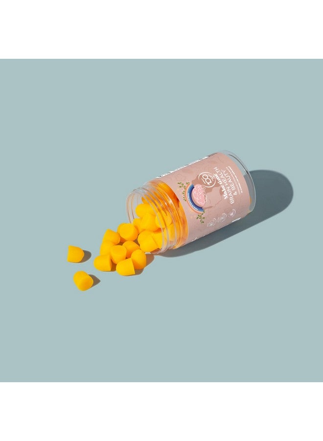 MAKE TIME Brain & Beauty Gummies - Cognitive Support with Cognizin Citicoline & Biotin for Focus, Clarity, & Radiant Hair, Skin & Nails - Sugar-Free, Delicious Blueberry Flavor (60 Gummies) - Image 3