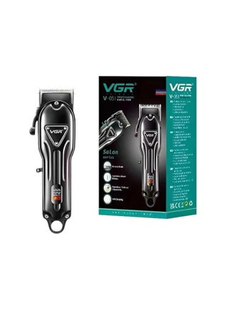 VGR V-051 Professional Hair Clipper, Salon Trimmer for men, Digital Display, Ceramic & Powder Metallurgic Blades, 2500mAh Lithium Battery, 300 minutes Runtime, 4 Guide Combs (Black) Black