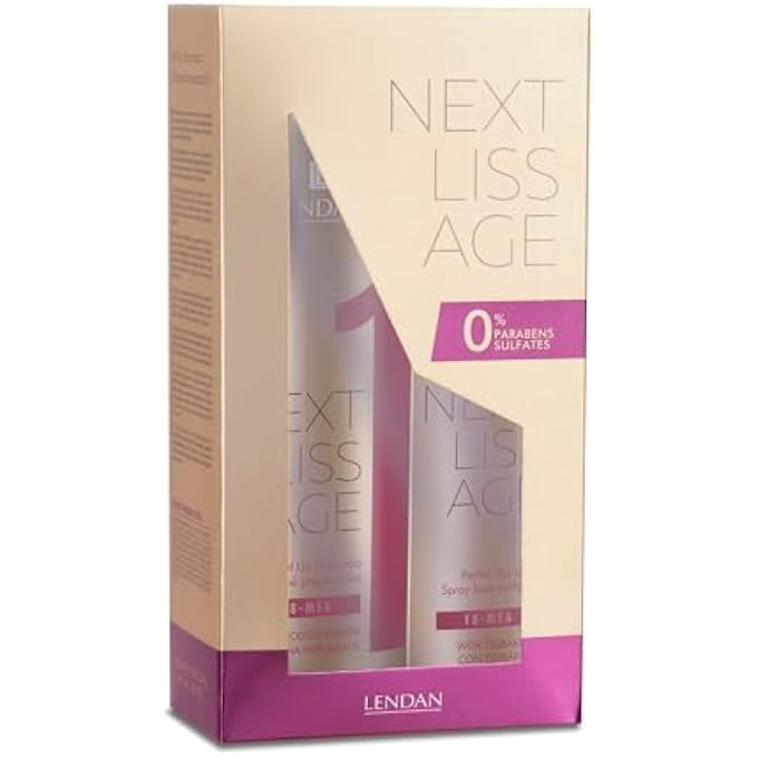 LENDAN - Next Liss Age Maintenance Pack - Preparation Shampoo 300 ml + Perfect Smooth Spray 200 ml - Straightening Treatment Maintenance - Hydrolyzed Keratin - Smooth Hair for Up to 10 Weeks