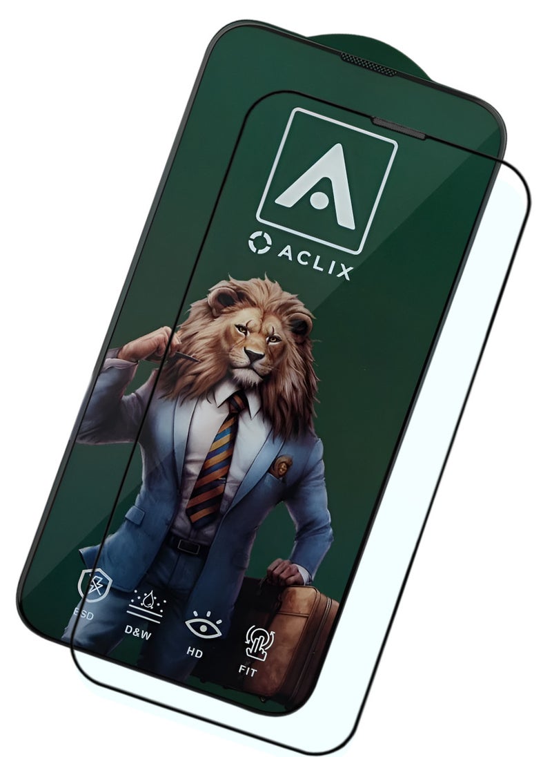 ACLIX Antistatic ESD Dustproof Premium Quality High Definition Tempered Glass Screen Protector Designed For  iPhone 15 Pro Max - Image 1