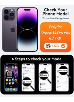 ESCASE Magnetic Cover for iPhone 14 Pro Max 6.7 Inch, MagSafe Compatible, Full Camera Protection, Translucent Matte Slim Protective Shockproof Case, Blue  - Image 2