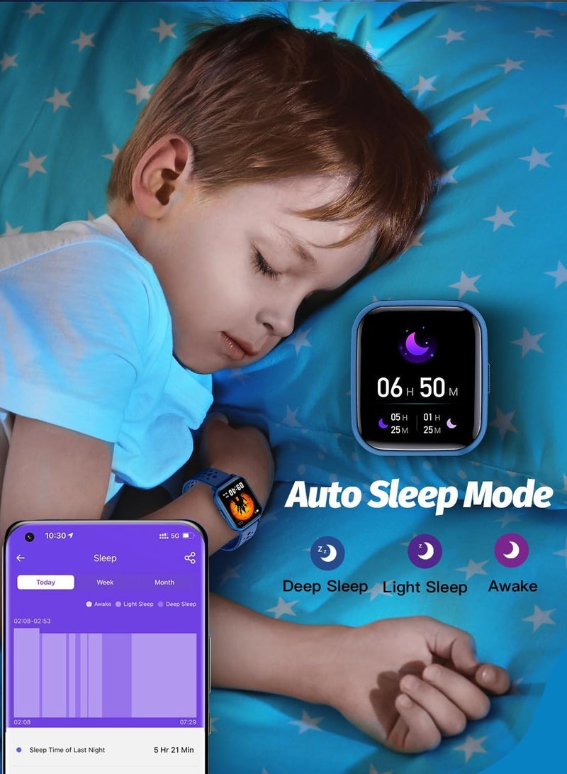 EVEREEN Kids Smart Watch with Sleep Mode, 20 Sports Modes, 5 Games and Pedometer - Fun Birthday Gifts for 4-16 Year-Olds(Blue)  - Image 5