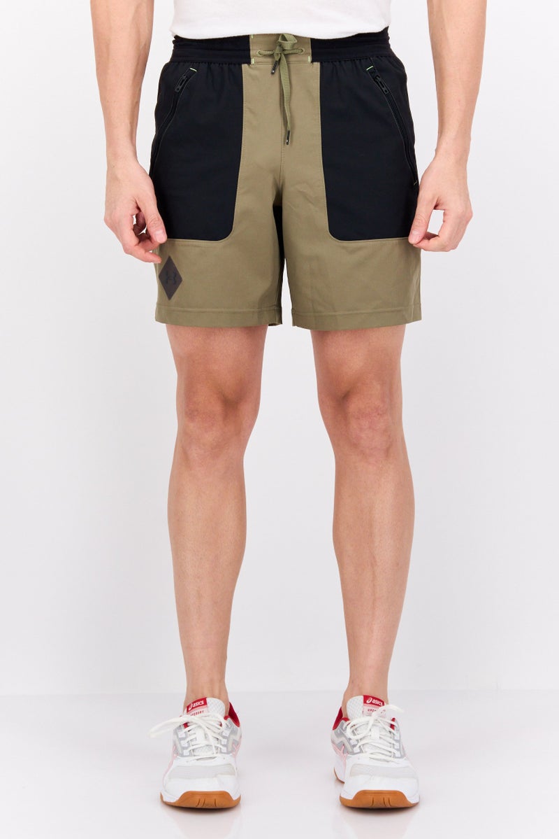UNDER ARMOUR Men Sport Fit Training Shorts, Olive/Black - Image 1