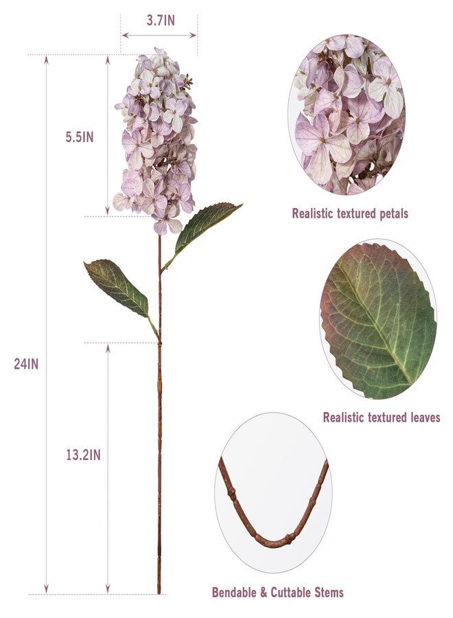 Ttranewsoo Faux Hydrangea Flower Hydrangea Artificial Flowers Hydrangea Bouquet Faux Flower Table Centerpieces for Home Wedding Bridal Bouquet Office Party DIY Floral Decor - Image 3
