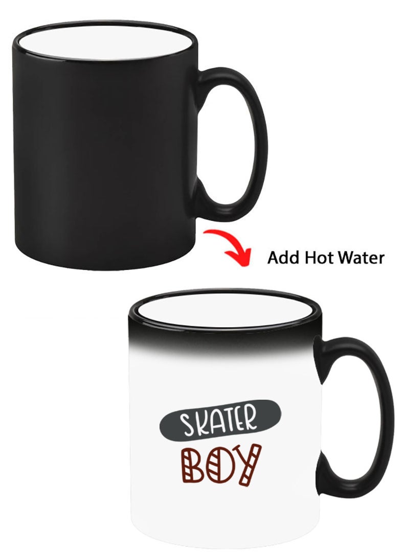 Theodor Color Changing Heat Sensitive Ceramic Mug, Image Revealed When HOT Liquid is Added! Skater boy - Image 1