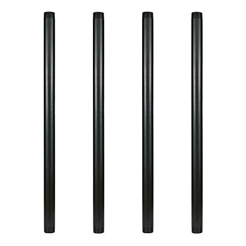 GeilSpace 1" × 20" Pre-Cut Black Metal Pipe, Industrial Steel Fits Standard One Inch Black Threaded Pipes and Fittings - Vintage DIY Industrial Shelving (1" × 20") - Image 1