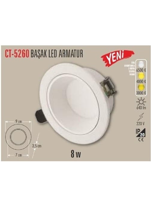 CATA - CT-5260 Başak Three Color LED Spot (6400K - 4000K - 3200K) - Image 1
