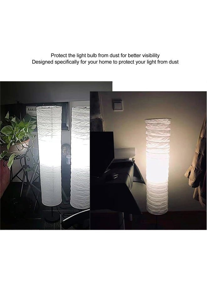 PerGar Rice Paper Floor Lamp Shade, Paper Floor Lampshade Light Accessories, Foldable Rice Paper Lamp Replacement Shade, Light Bulb Cage Guard for Living Room, 37 Inch - Image 3