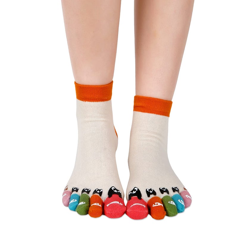 Benefeet Sox Funny Cat Toe Socks Women Cute Cat Five Finger Socks for Girls Novelty Cat Gifts for Cat Lover Athletic Running Toe Seperated Cotton Crew Socks Holiday Toe Socks 3 Pack, Cats - Image 5