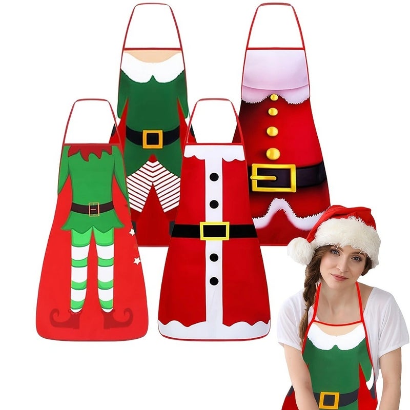 XC Christmas Creative Funny Apron Set - Waterproof & Oil-Resistant Gift for Holiday Decor - Image 1