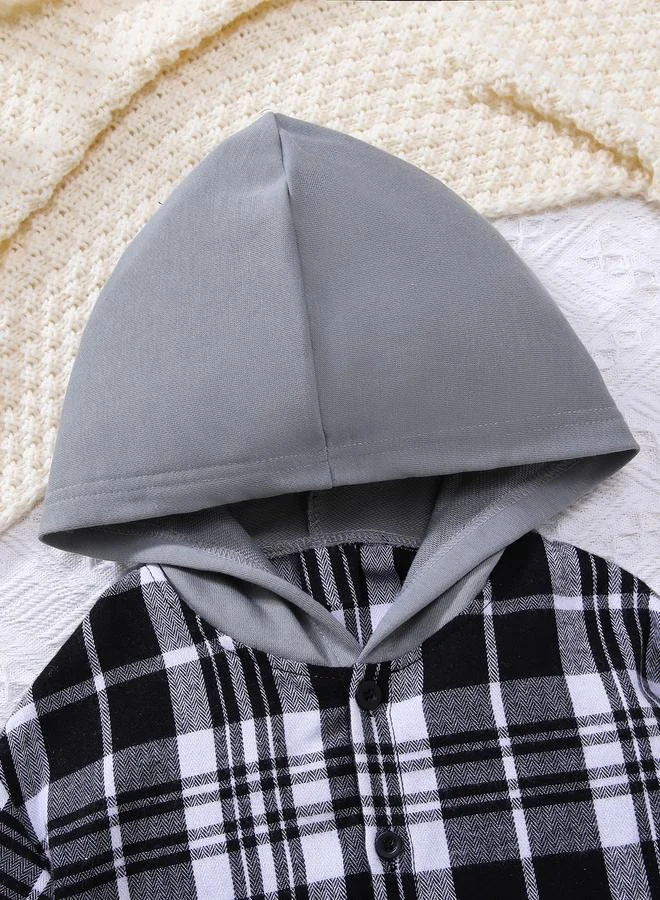 Take Two Take Two Boys Grey Checkered Shirt and Joggers Set