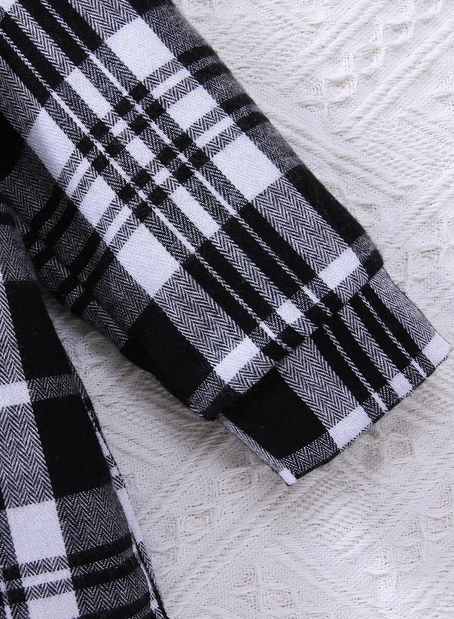 Take Two Take Two Boys Grey Checkered Shirt and Joggers Set