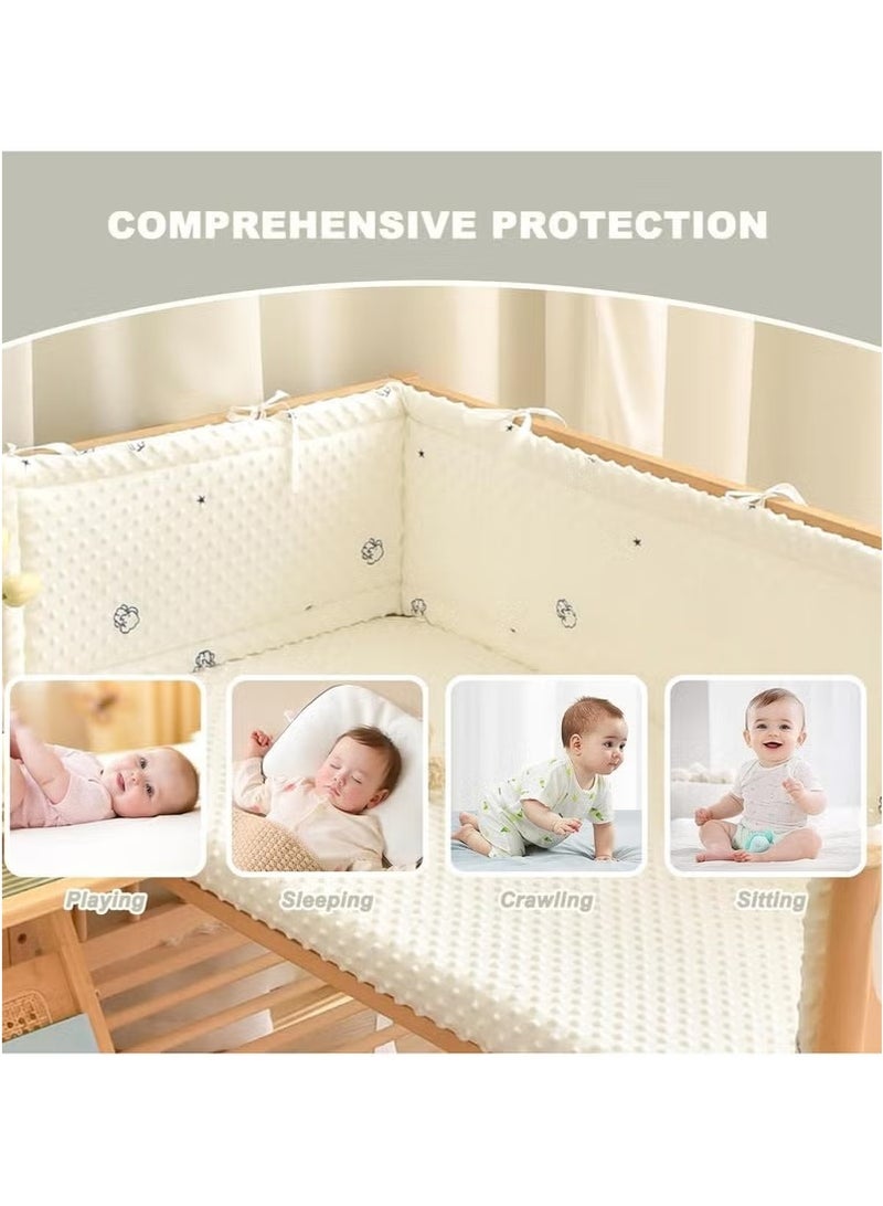 Gonice Baby Cot Bumper, Breathable Cot Bumper, Cot Bumpers for Toddlers, Breathable Anti-Airflow, Baby Girl Crib Bumper, Washable Baby Cot Bumper, Foldable Crib Surround, G01, 150 x 28 cm - Image 3