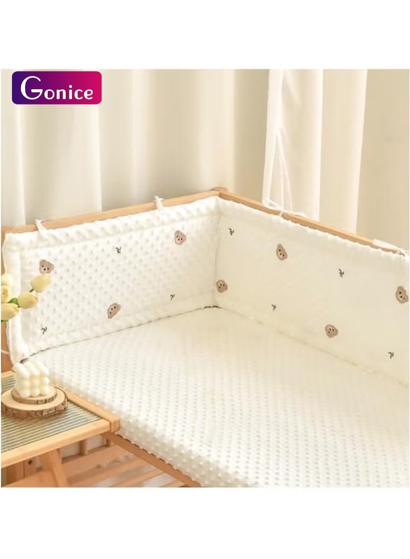 Gonice Baby Cot Bumper, Breathable Cot Bumper, Cot Bumpers for Toddlers, Breathable Anti-Airflow, Baby Girl Crib Bumper, Washable Baby Cot Bumper, Foldable Crib Surround, G01, 150 x 28 cm - Image 1