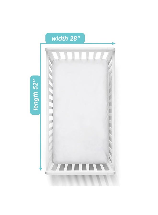 American Baby Company 3 Pack Fitted Crib Sheets 28" x 52", Soft Breathable Neutral 100% Cotton Jersey Sheet, White, for Boys and Girls, Fits Crib and Toddler Bed mattresses  - Image 2