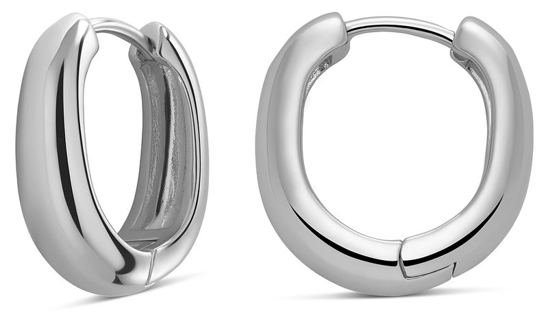 MILLA Sterling Silver Huggie Earrings for Women Multipack & Individuals - Ear Huggers Earrings for Women Trendy Y2K Earrings, Preppy Earrings - Lightweight & Hypoallergenic (18 mm - 0.7 in) - Image 1