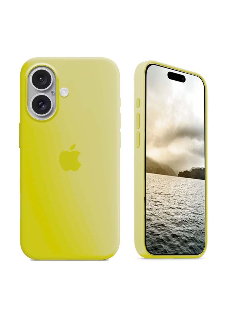 Wtech Apple iPhone 16 Plus 2024 Premium Soft Liquid Silicone Case Cover - Yellow - Image 1