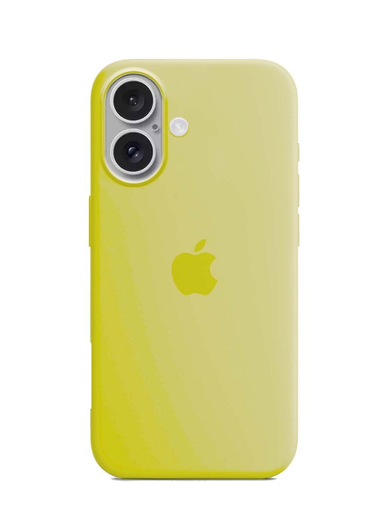 Wtech Apple iPhone 16 Plus 2024 Premium Soft Liquid Silicone Case Cover - Yellow - Image 2