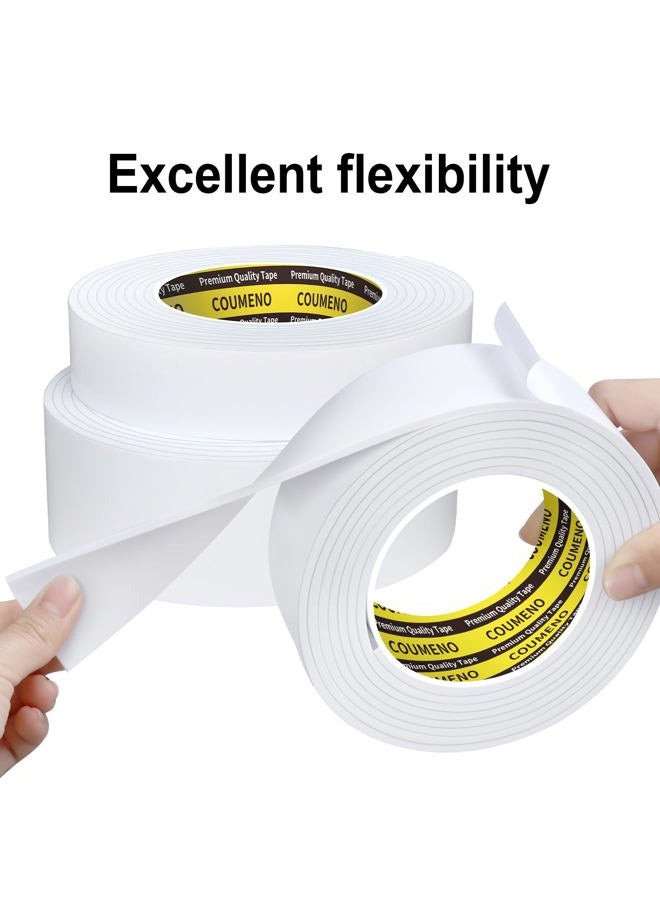 COUMENO EVA Single-Sided Adhesive White Foam Tape,Single-Sided Sealing Strip Foam Pad Sponge Tape Window Weatherproof, 2inchX16.4FT - Image 4