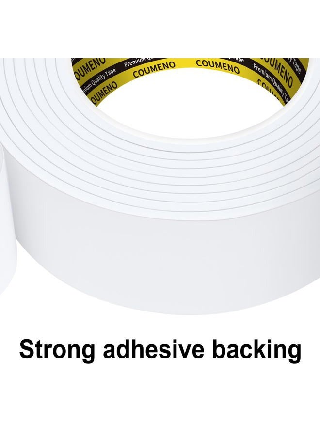 COUMENO EVA Single-Sided Adhesive White Foam Tape,Single-Sided Sealing Strip Foam Pad Sponge Tape Window Weatherproof, 2inchX16.4FT - Image 3